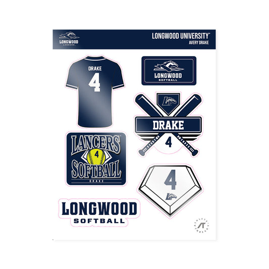 Longwood - NCAA Softball : Avery Drake - Sticker Sheet-0