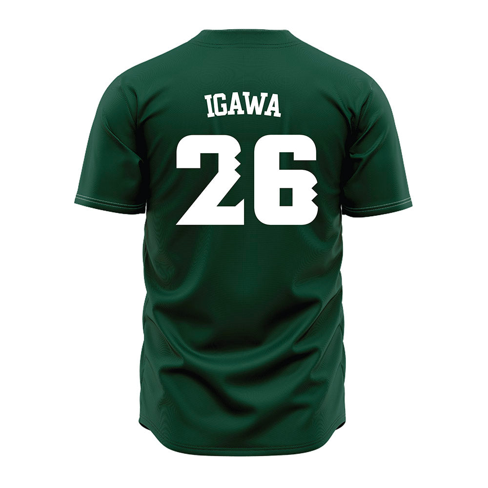 Hawaii - NCAA Baseball : Jacob Igawa - Green Jersey-1