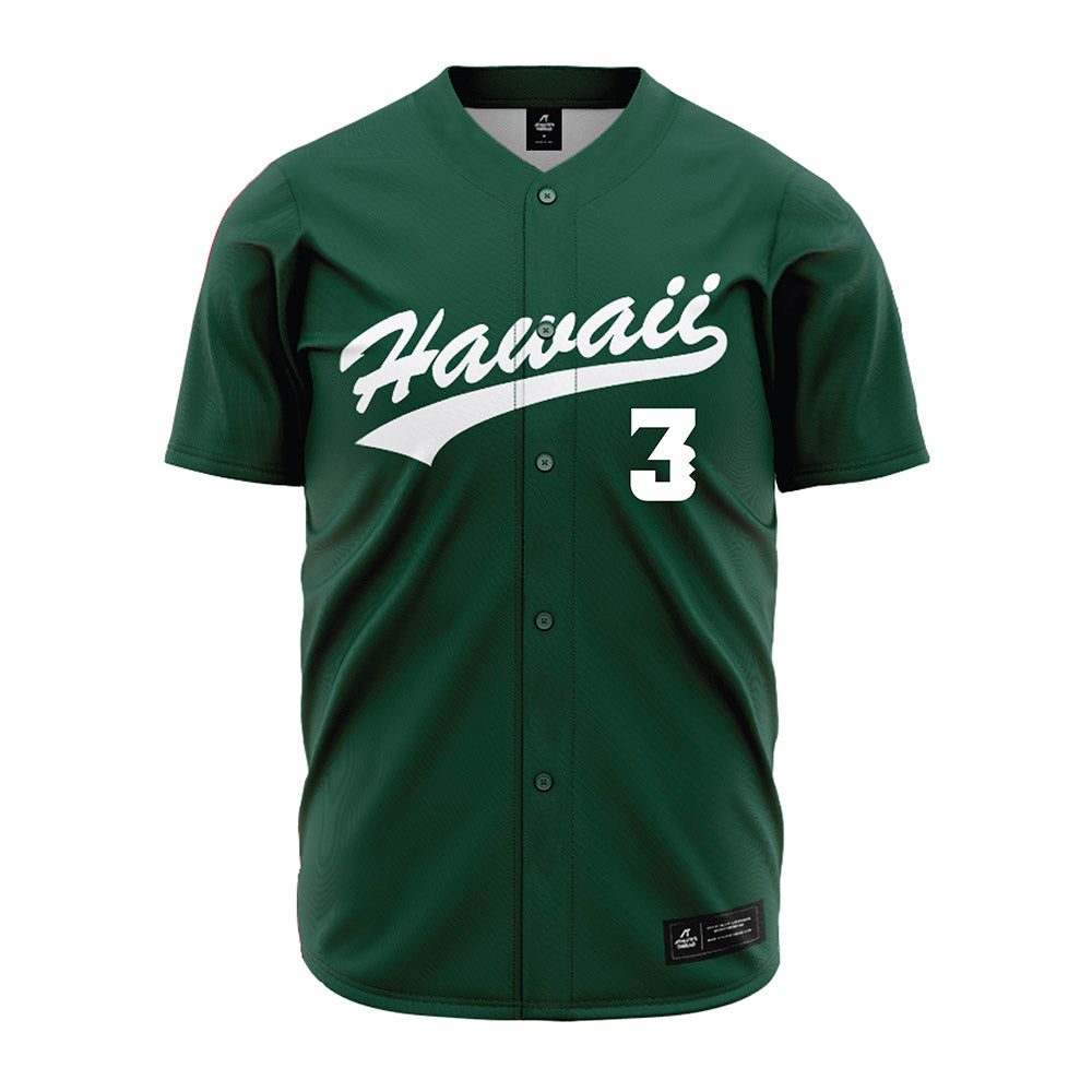 Hawaii - NCAA Baseball : Jordan Donahue - Green Jersey-0