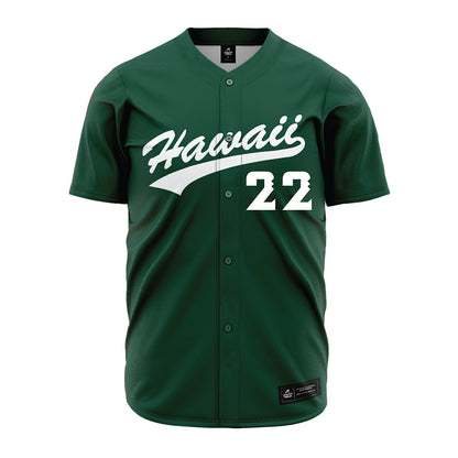 Hawaii - NCAA Baseball : Dalton Renne - Green Jersey-0