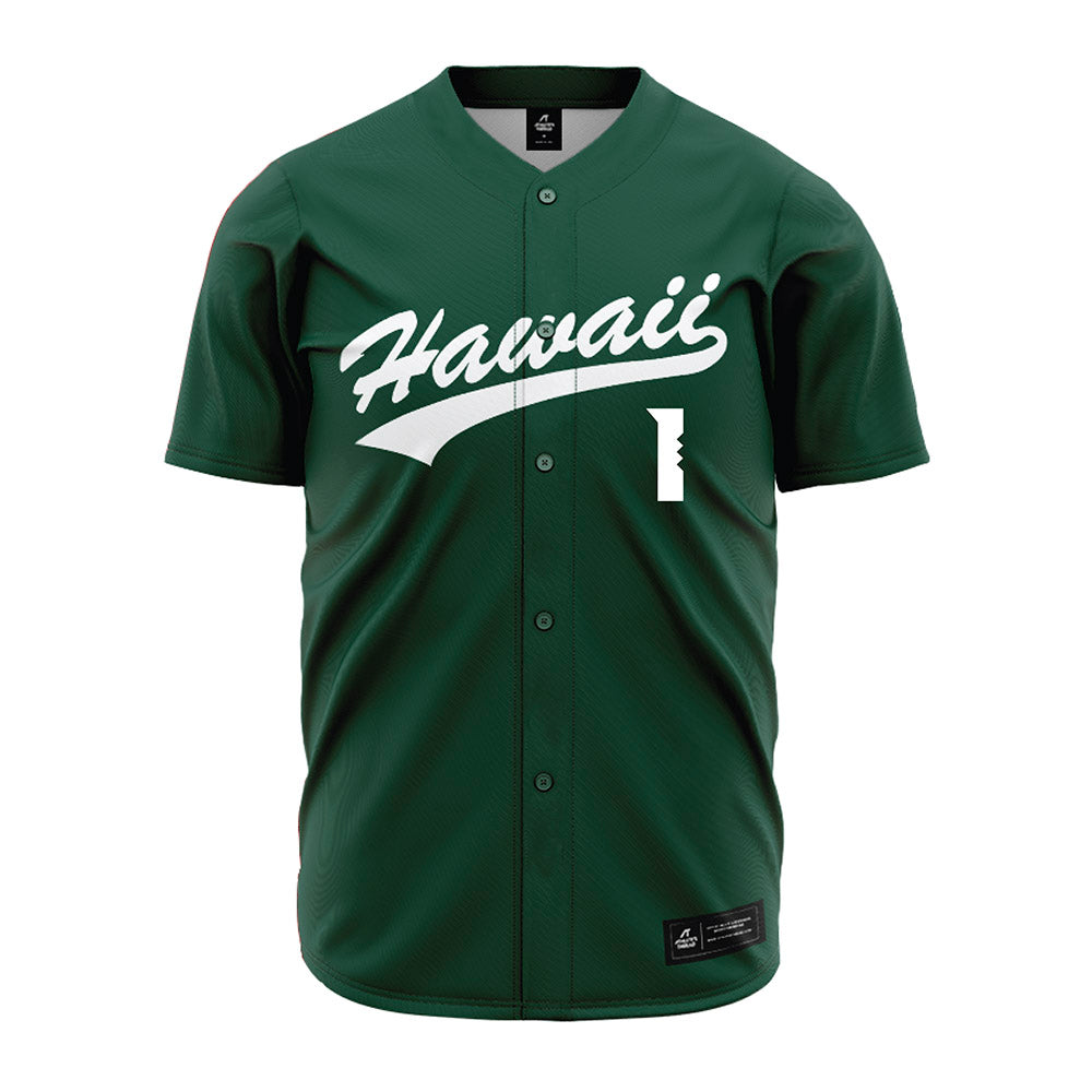 Hawaii - NCAA Baseball : Elijah Ickes - Green Jersey-0