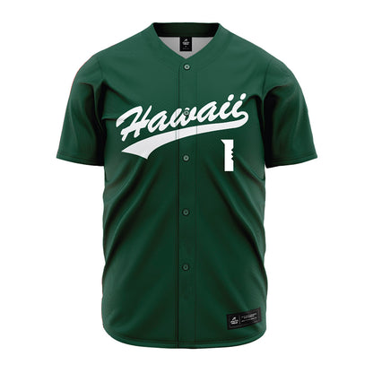 Hawaii - NCAA Baseball : Elijah Ickes - Green Jersey-0
