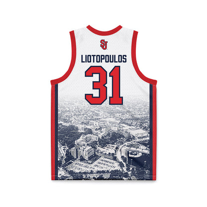 St. Johns - NCAA Men's Basketball : Lefteris Liotopoulos - Basketball Jersey-1