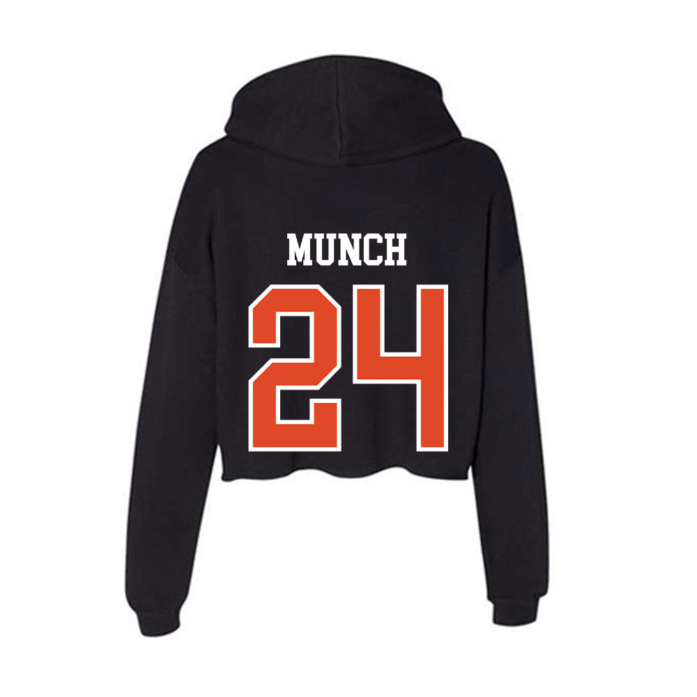 Oregon State - NCAA Men's Basketball : Johan Munch - Women's Crop Fleece Hoodie-1