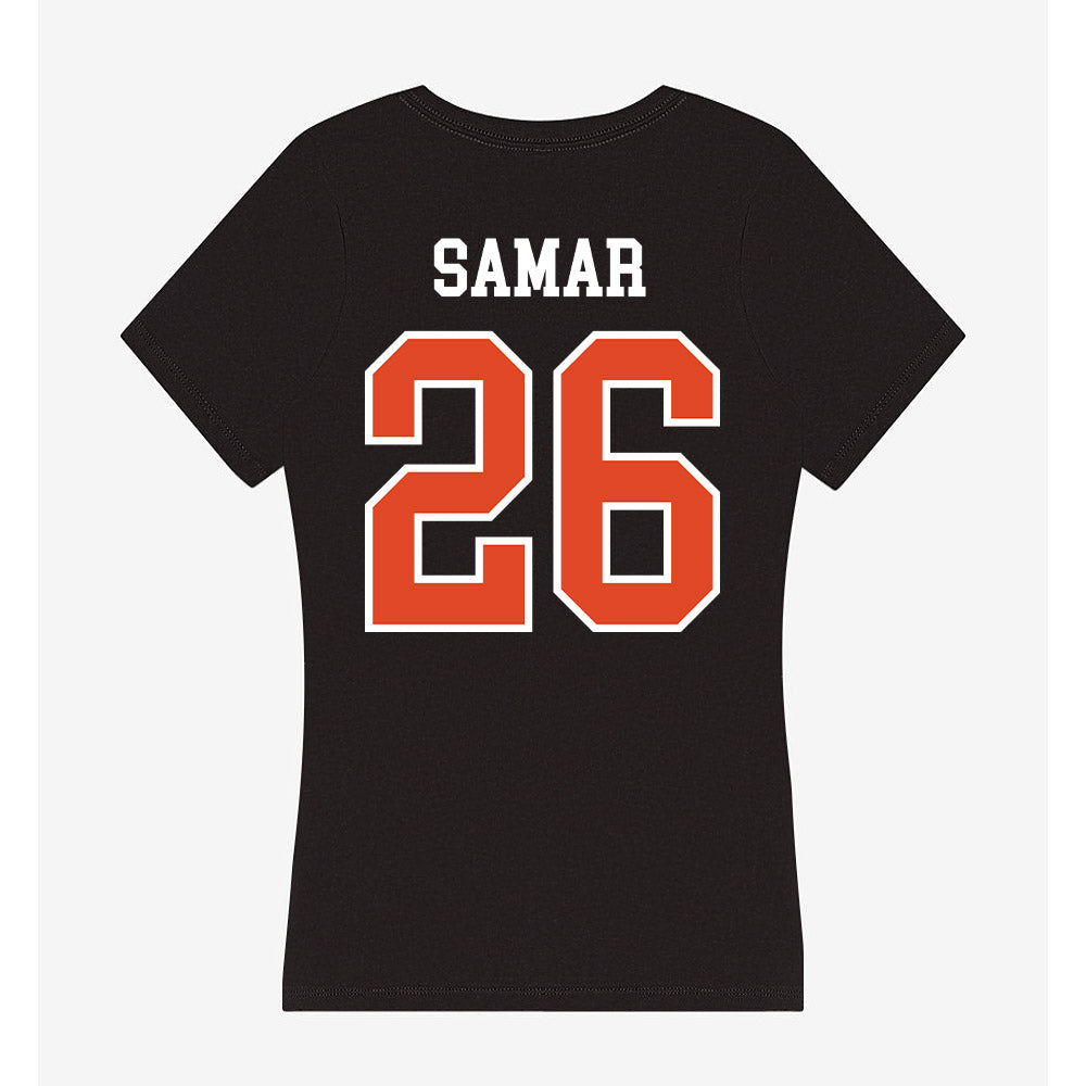 Oregon State - NCAA Men's Basketball : Matija Samar - Women's V-Neck T-Shirt-1