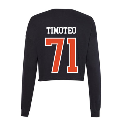 Oregon State - NCAA Football : Josiah Timoteo - Women's Cropped Crew Fleece-1
