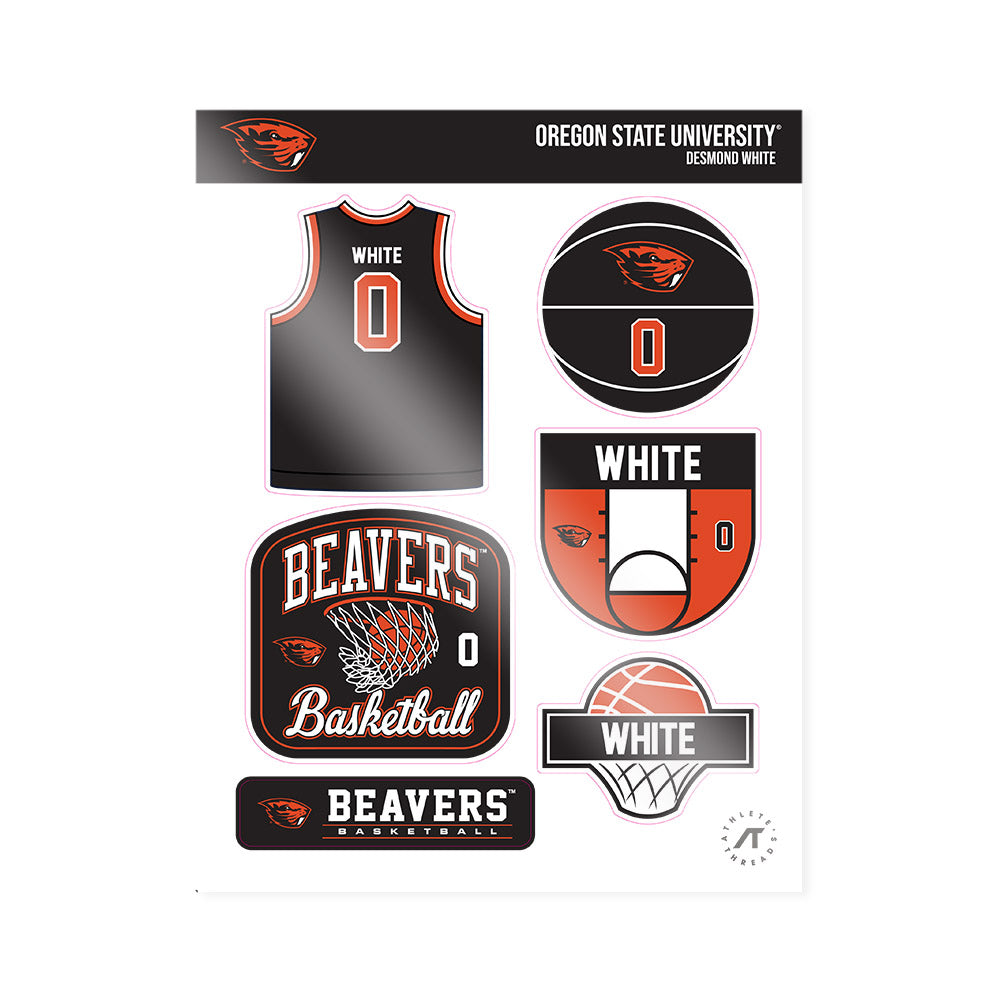 Oregon State - NCAA Men's Basketball : Desmond White - Sticker Sheet-0