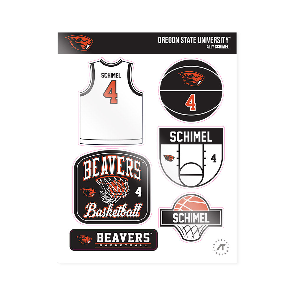 Oregon State - NCAA Women's Basketball : Ally Schimel - Sticker Sheet-0