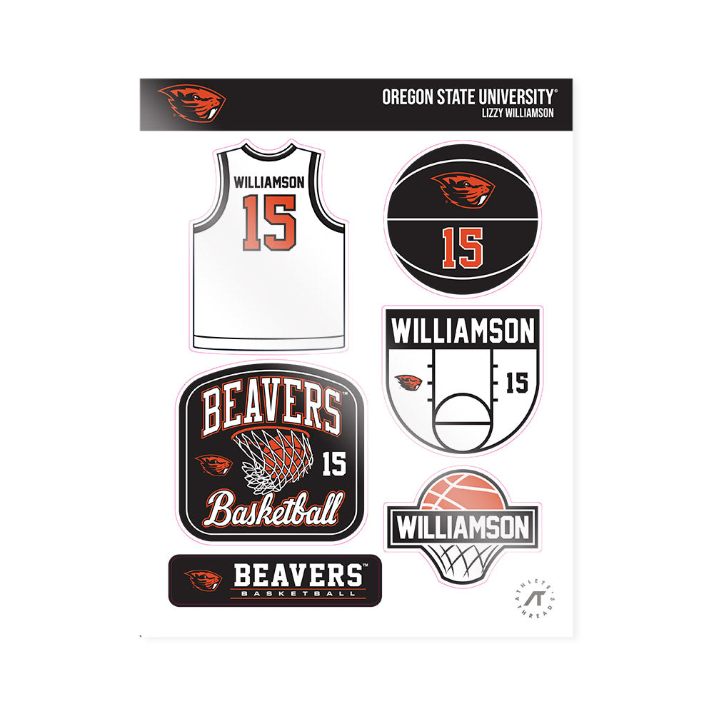 Oregon State - NCAA Women's Basketball : Lizzy Williamson - Sticker Sheet-0