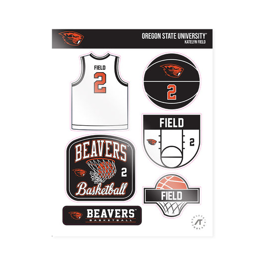 Oregon State - NCAA Women's Basketball : Katelyn Field - Sticker Sheet-0