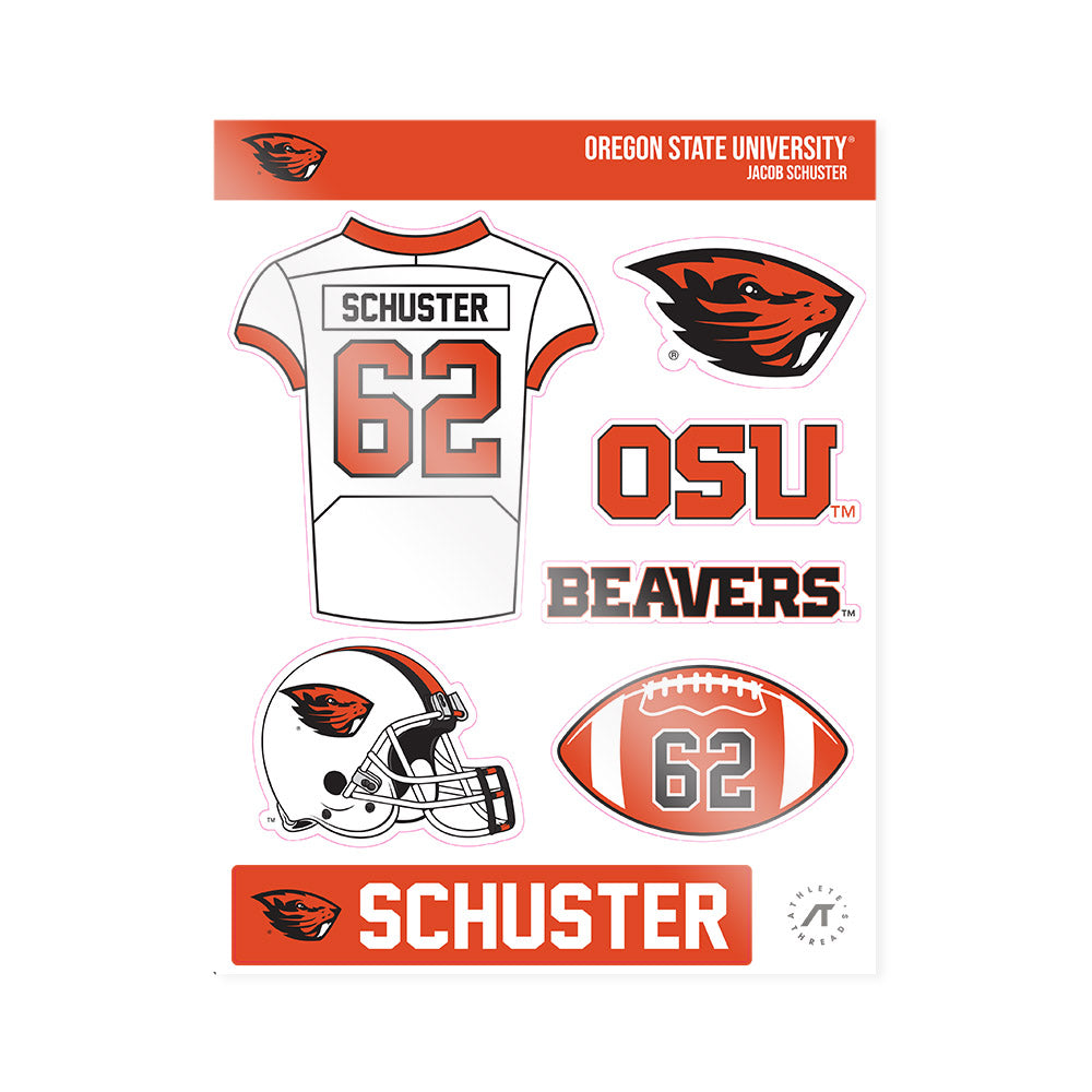 Oregon State - NCAA Football : Jacob Schuster - Sticker Sheet-0
