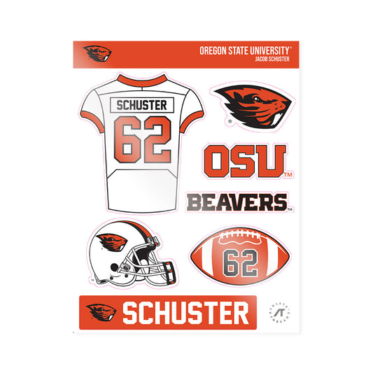 Oregon State - NCAA Football : Jacob Schuster - Sticker Sheet-0