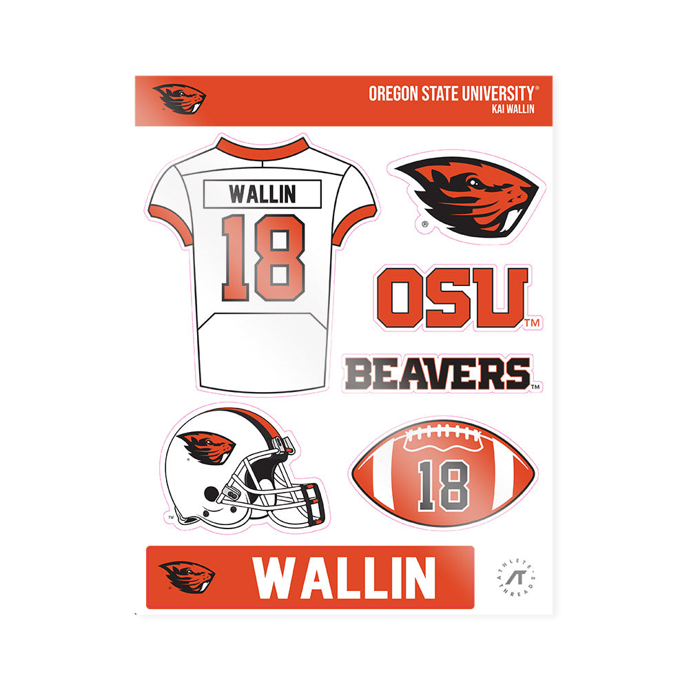 Oregon State - NCAA Football : Kai Wallin - Sticker Sheet-0