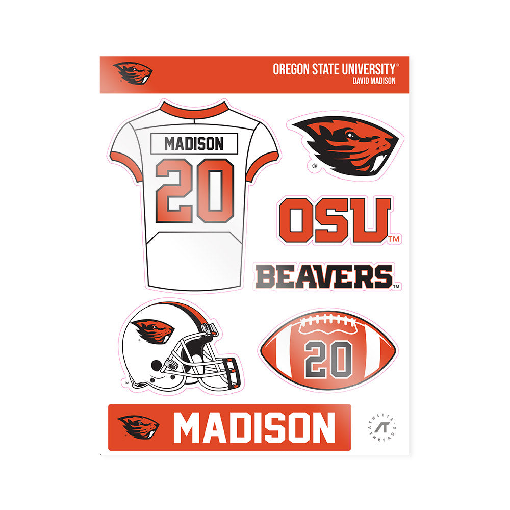 Oregon State - NCAA Football : David Madison - Sticker Sheet-0