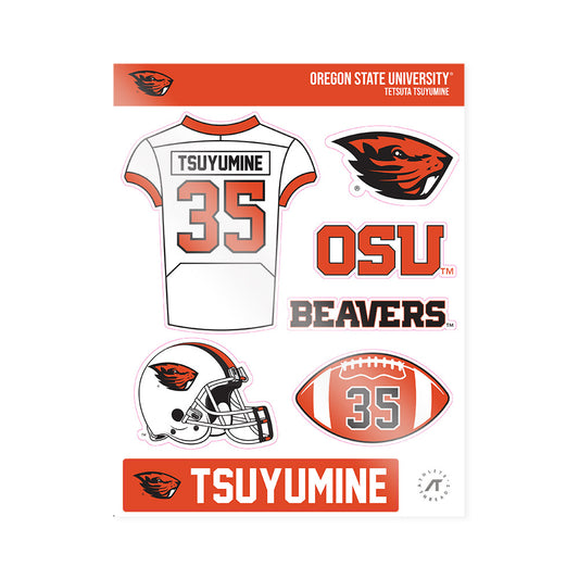 Oregon State - NCAA Football : Tetsuta Tsuyumine - Sticker Sheet-0
