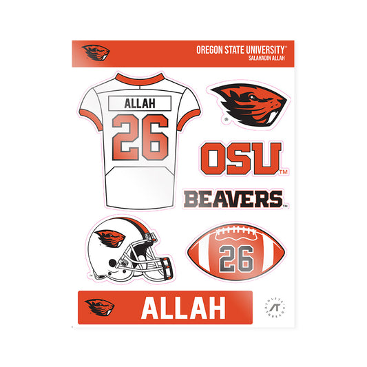 Oregon State - NCAA Football : Salahadin Allah - Sticker Sheet-0