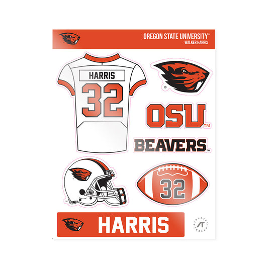 Oregon State - NCAA Football : Walker Harris - Sticker Sheet-0