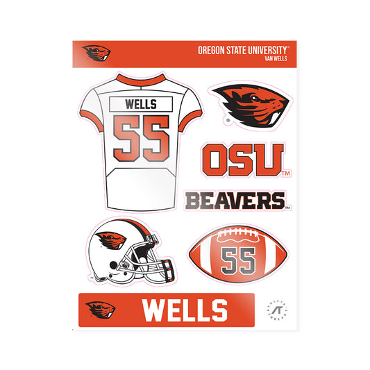 Oregon State - NCAA Football : Van Wells - Sticker Sheet-0