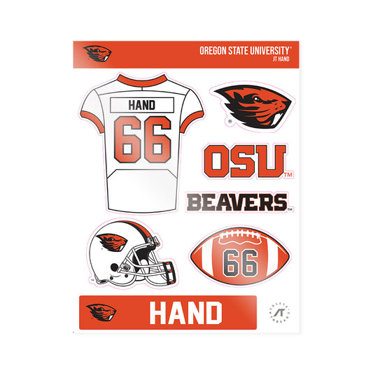 Oregon State - NCAA Football : JT Hand - Sticker Sheet-0