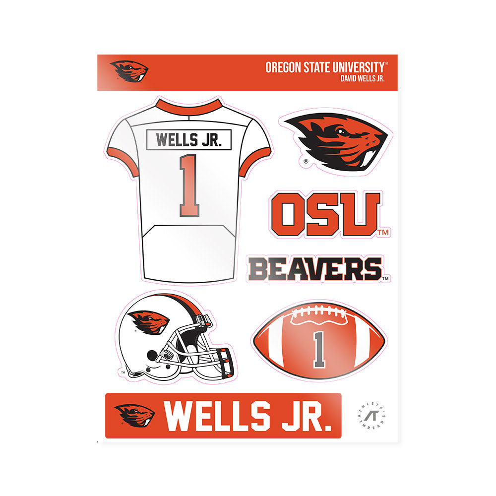 Oregon State - NCAA Football : David Wells Jr. - Sticker Sheet-0