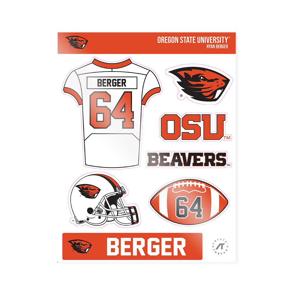 Oregon State - NCAA Football : Ryan Berger - Sticker Sheet-0