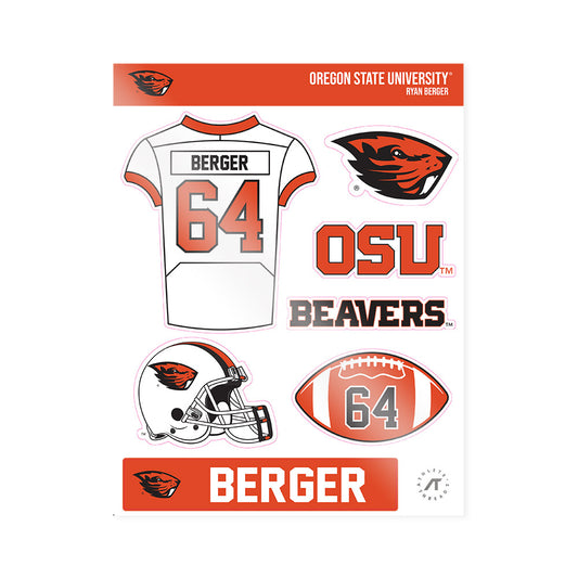 Oregon State - NCAA Football : Ryan Berger - Sticker Sheet-0