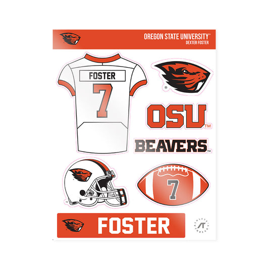 Oregon State - NCAA Football : Dexter Foster - Sticker Sheet-0