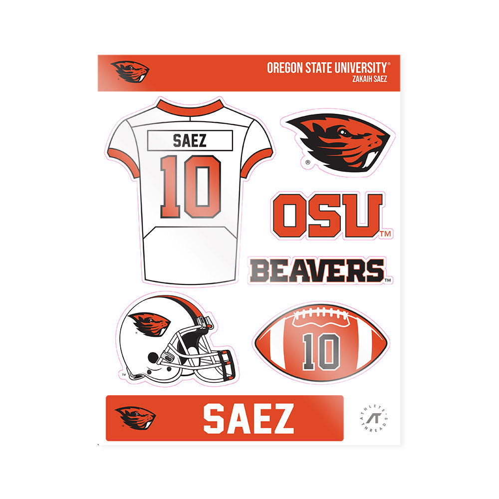 Oregon State - NCAA Football : Zakaih Saez - Sticker Sheet-0