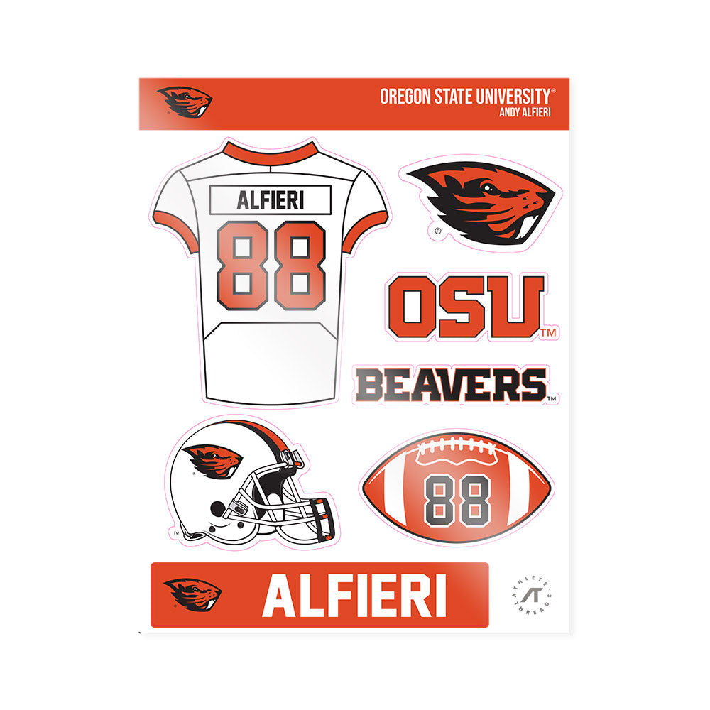 Oregon State - NCAA Football : Andy Alfieri - Sticker Sheet-0