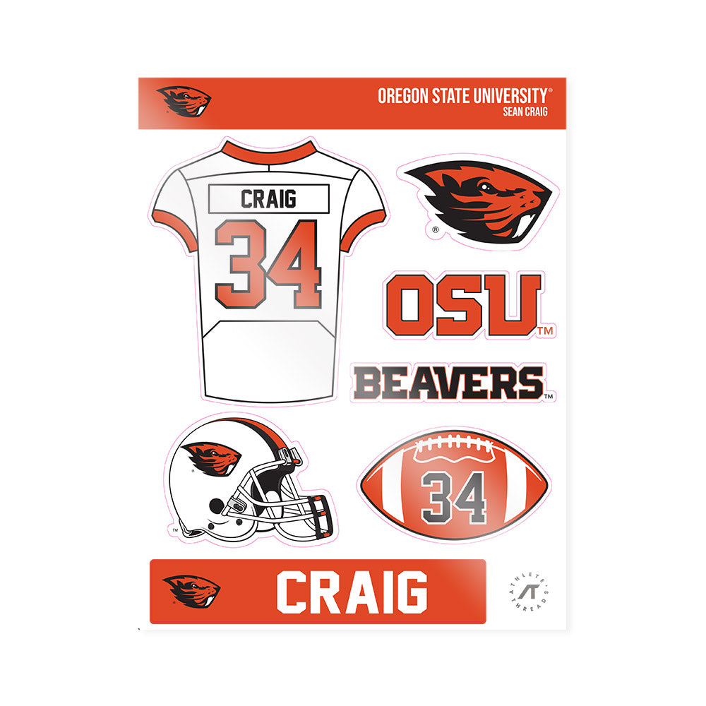 Oregon State - NCAA Football : Sean Craig - Sticker Sheet-0