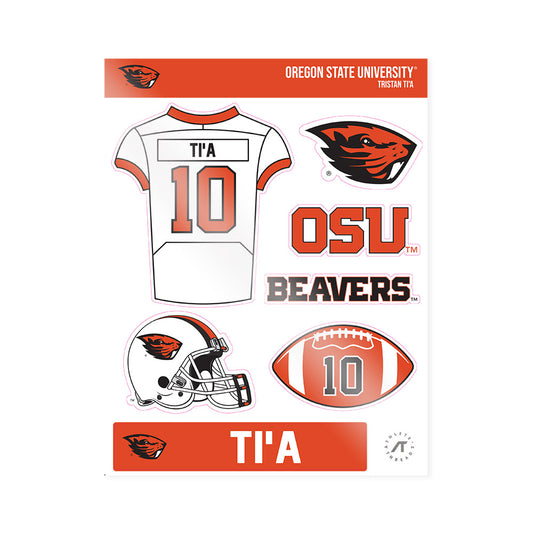 Oregon State - NCAA Football : Tristan Ti'a - Sticker Sheet-0