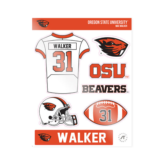 Oregon State - NCAA Football : Max Walker - Sticker Sheet-0