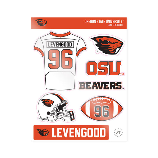 Oregon State - NCAA Football : Luke Levengood - Sticker Sheet-0