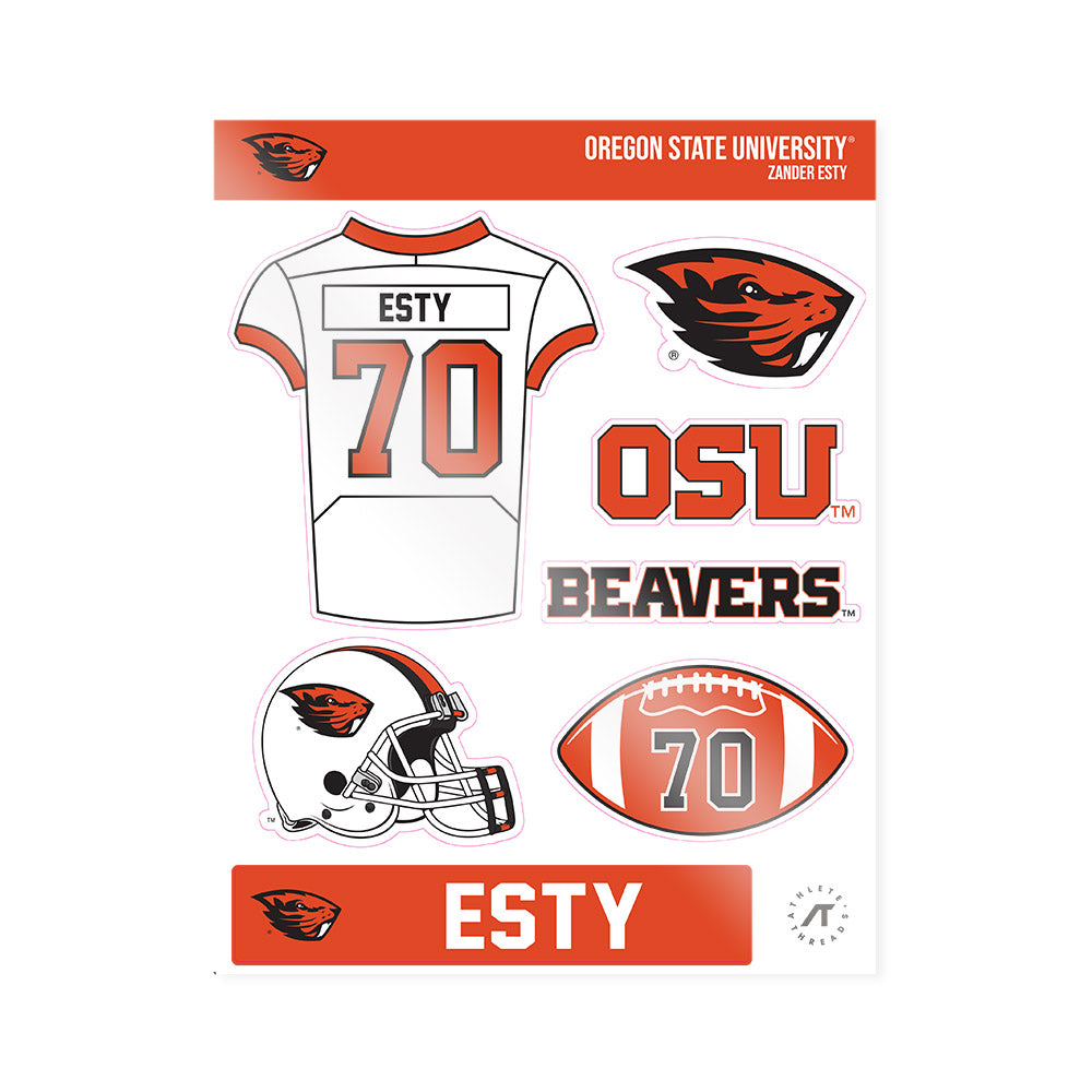 Oregon State - NCAA Football : Zander Esty - Sticker Sheet-0