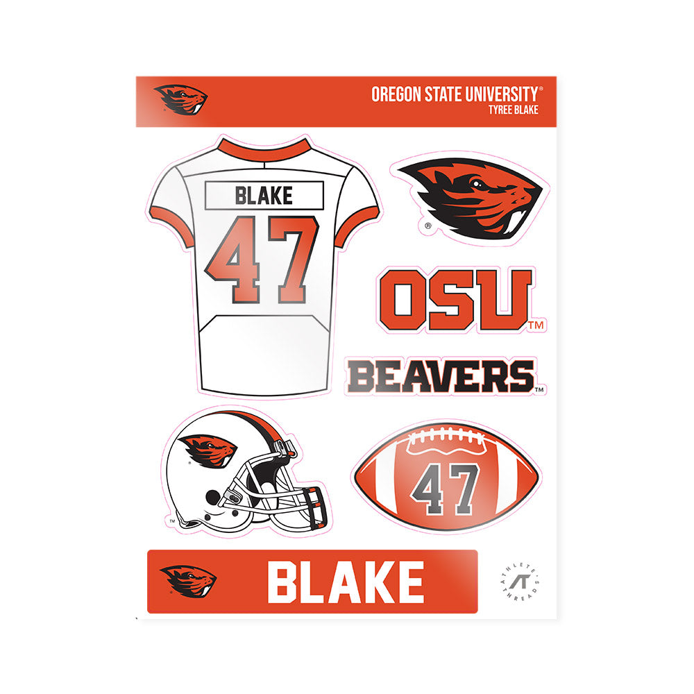 Oregon State - NCAA Football : Tyree Blake - Sticker Sheet-0