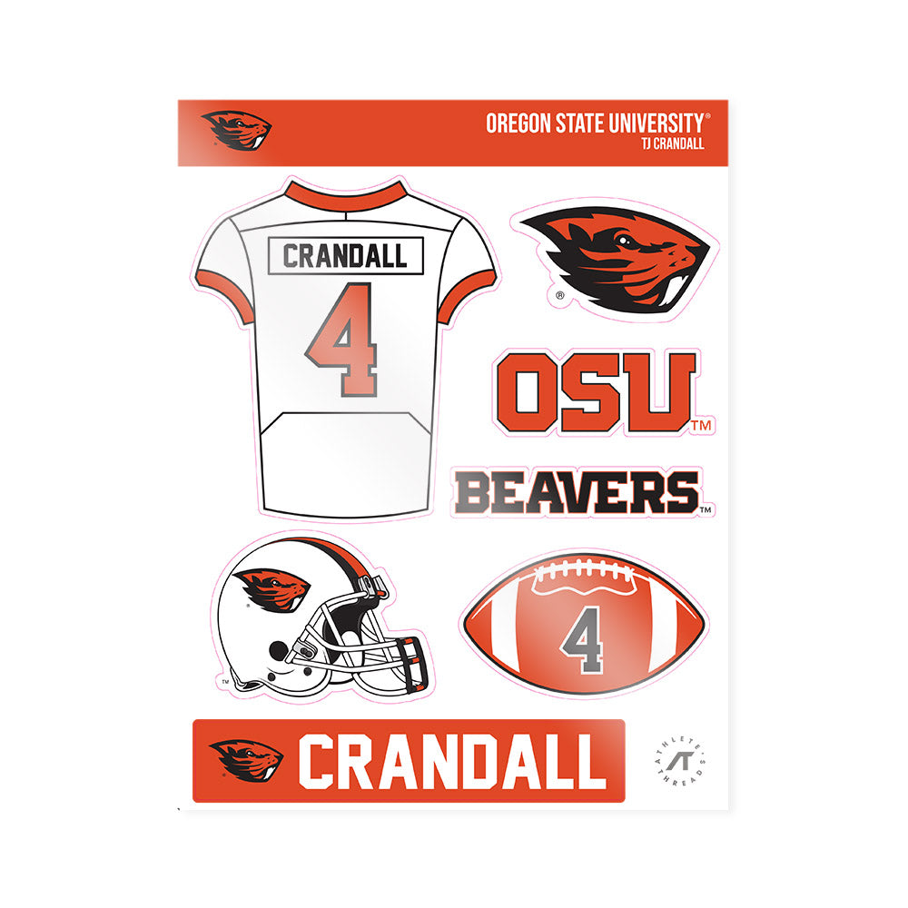 Oregon State - NCAA Football : TJ Crandall - Sticker Sheet-0