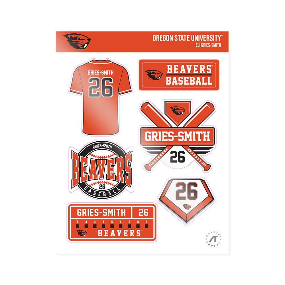 Oregon State - NCAA Baseball : Eli Gries-Smith - Sticker Sheet-0