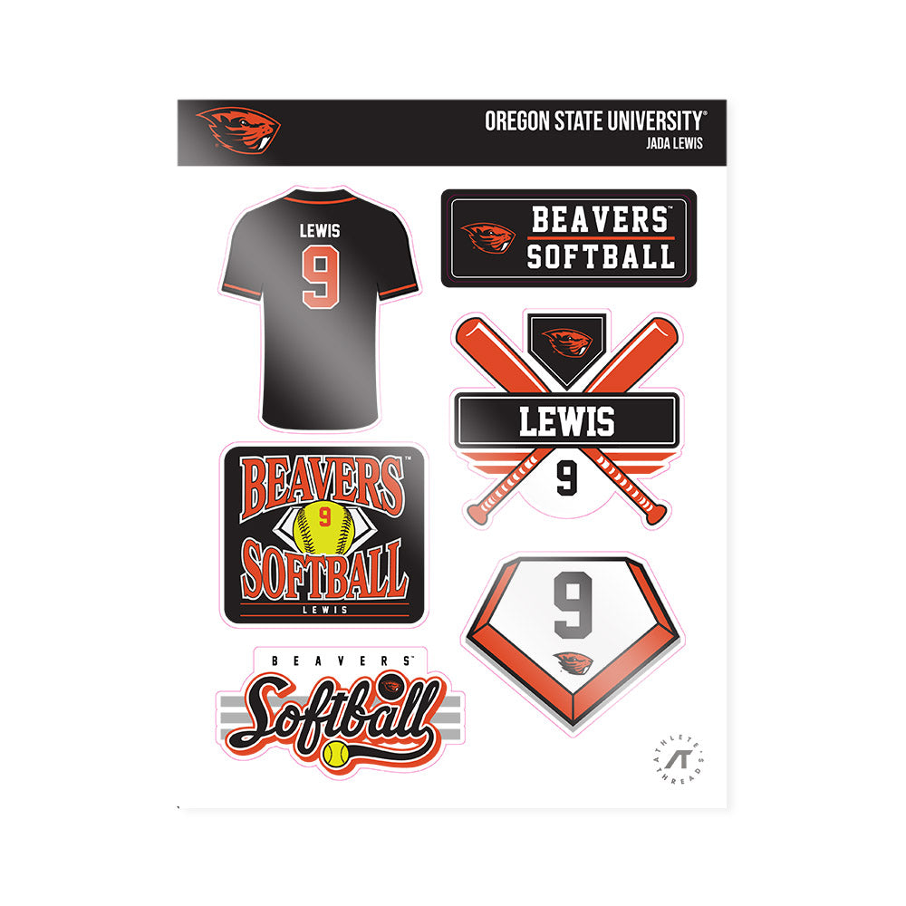 Oregon State - NCAA Softball : Jada Lewis - Sticker Sheet-0