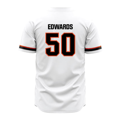 Oregon State - NCAA Baseball : Zach Edwards - White Jersey-1