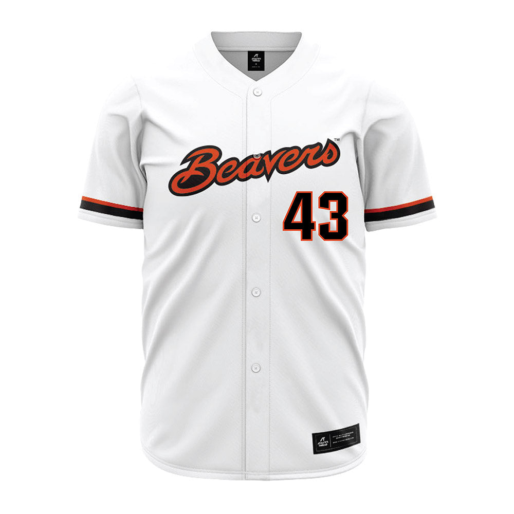 Oregon State - NCAA Baseball : Martin Serrano - White Jersey-0
