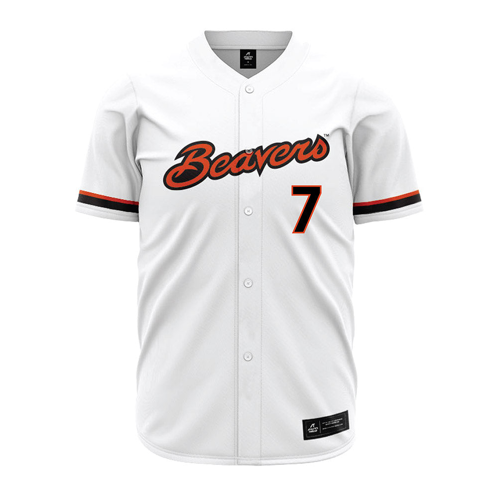 Oregon State - NCAA Baseball : Aj Singer - White Jersey-0