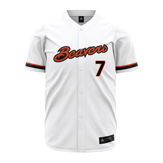 Oregon State - NCAA Baseball : Aj Singer - White Jersey-0