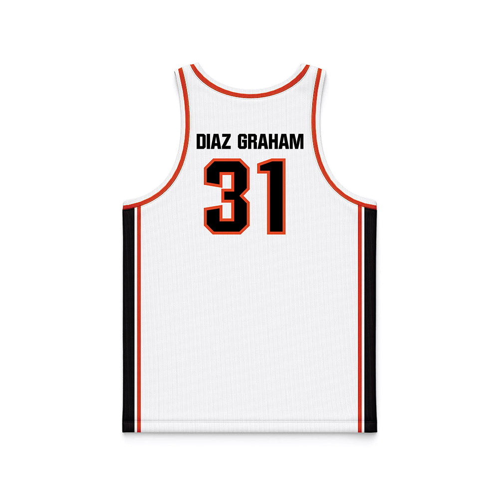 Oregon State - NCAA Men's Basketball : Jorge Diaz Graham - White Basketball Jersey-1