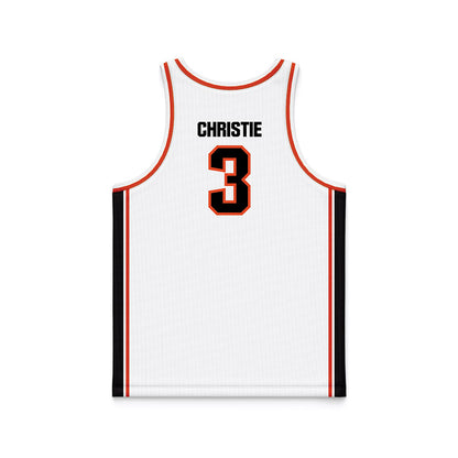 Oregon State - NCAA Men's Basketball : Malcolm Christie - White Basketball Jersey-1