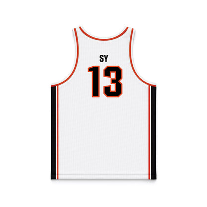 Oregon State - NCAA Men's Basketball : Isaiah Sy - White Basketball Jersey-1