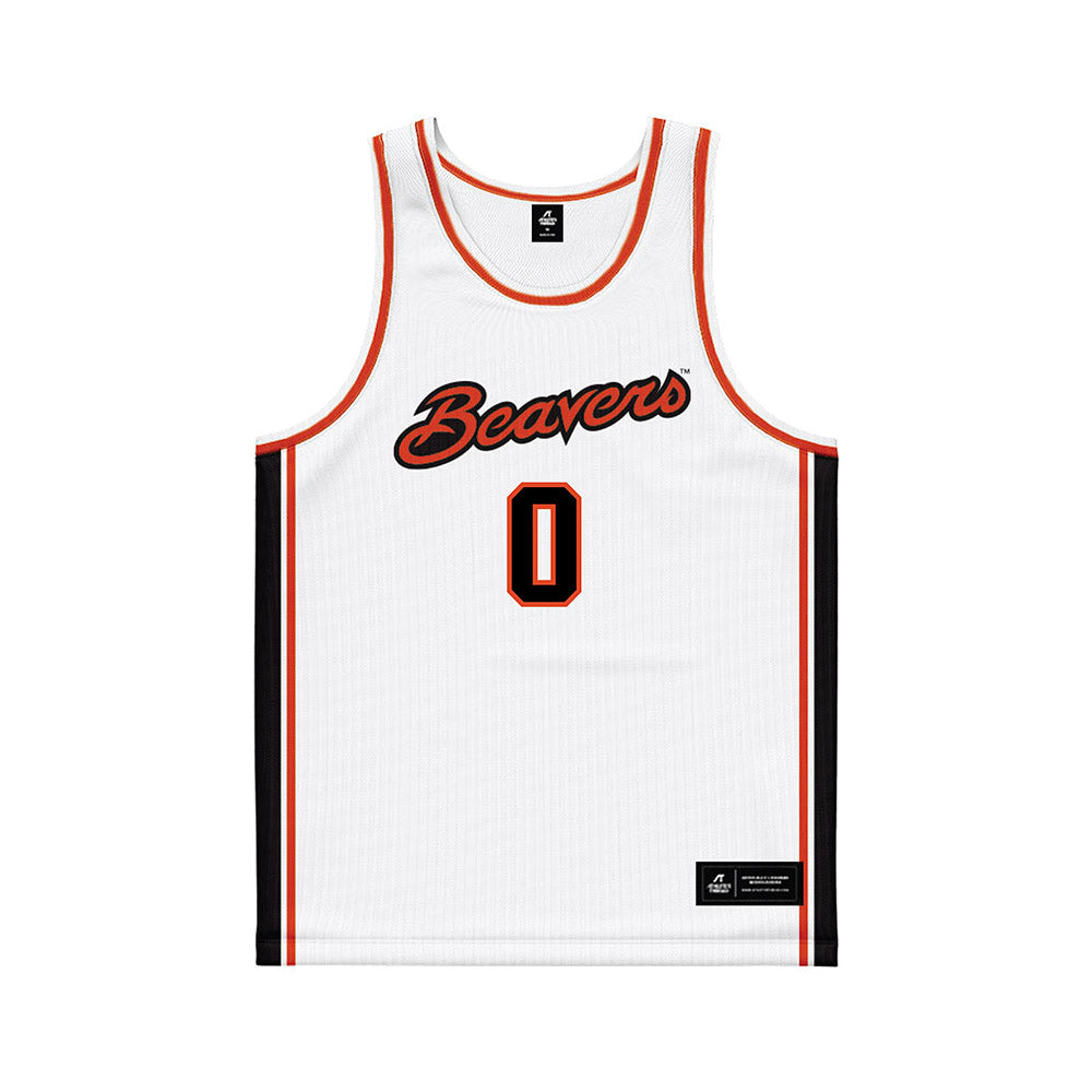 Oregon State - NCAA Men's Basketball : Desmond White - White Basketball Jersey-0
