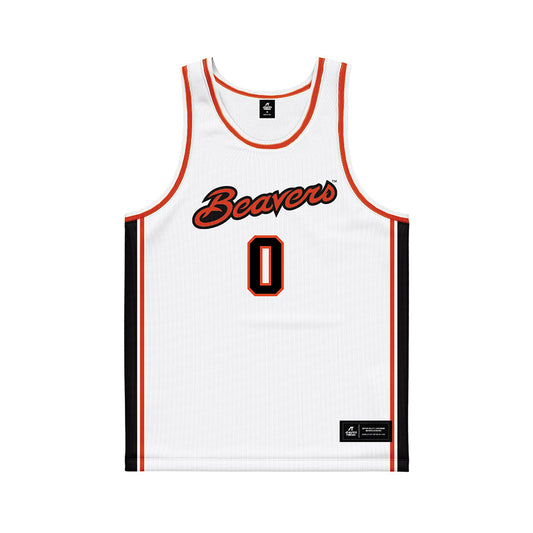 Oregon State - NCAA Men's Basketball : Desmond White - White Basketball Jersey-0
