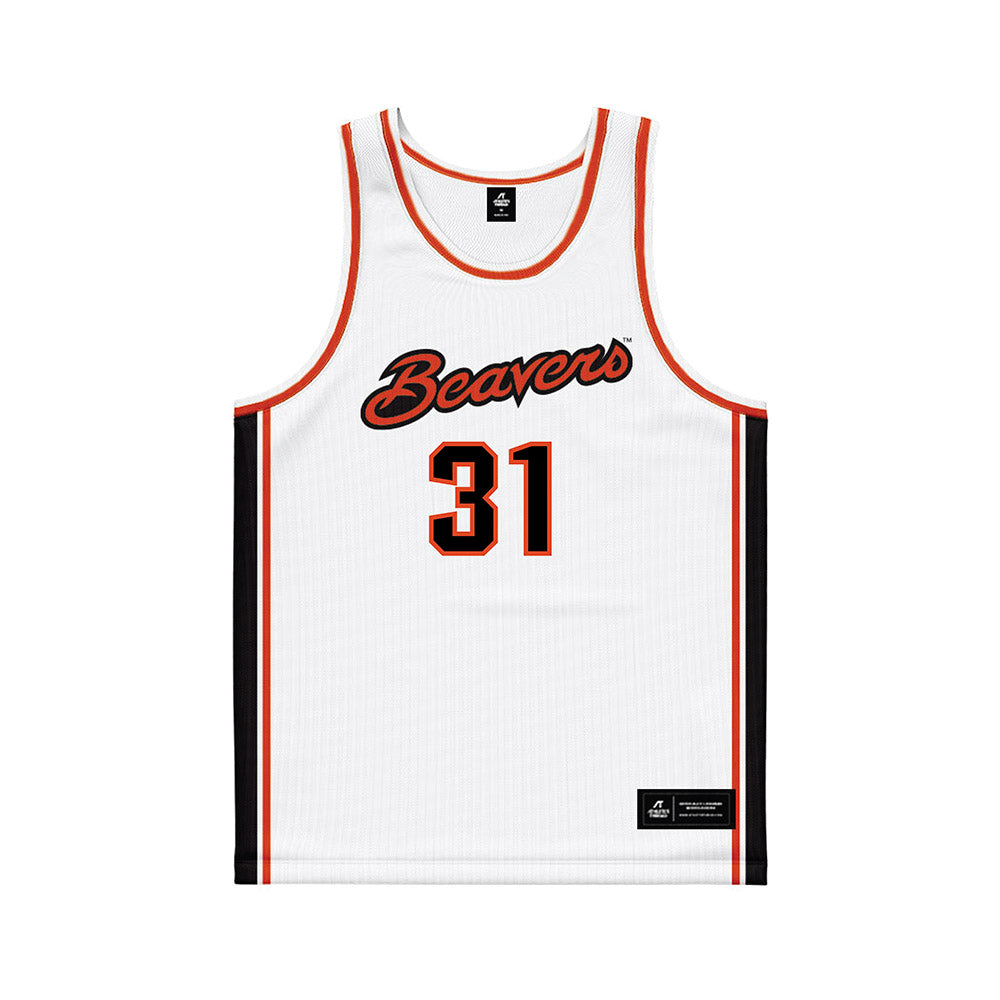 Oregon State - NCAA Men's Basketball : Jorge Diaz Graham - White Basketball Jersey-0