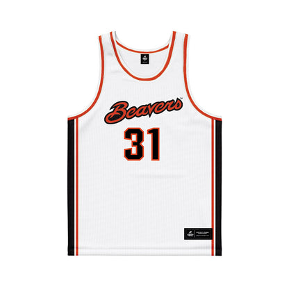 Oregon State - NCAA Men's Basketball : Jorge Diaz Graham - White Basketball Jersey-0