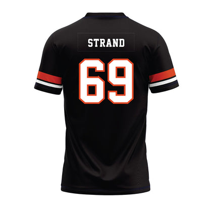 Oregon State - NCAA Football : Jacob Strand - Black Premium Football Jersey-1